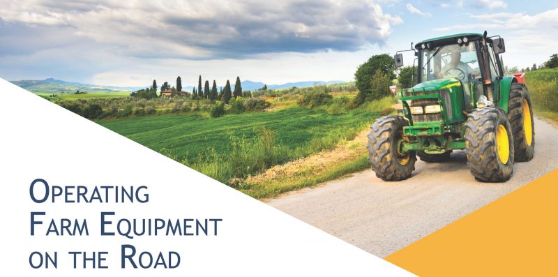 Operating Farm Equipment on the Road Countryside